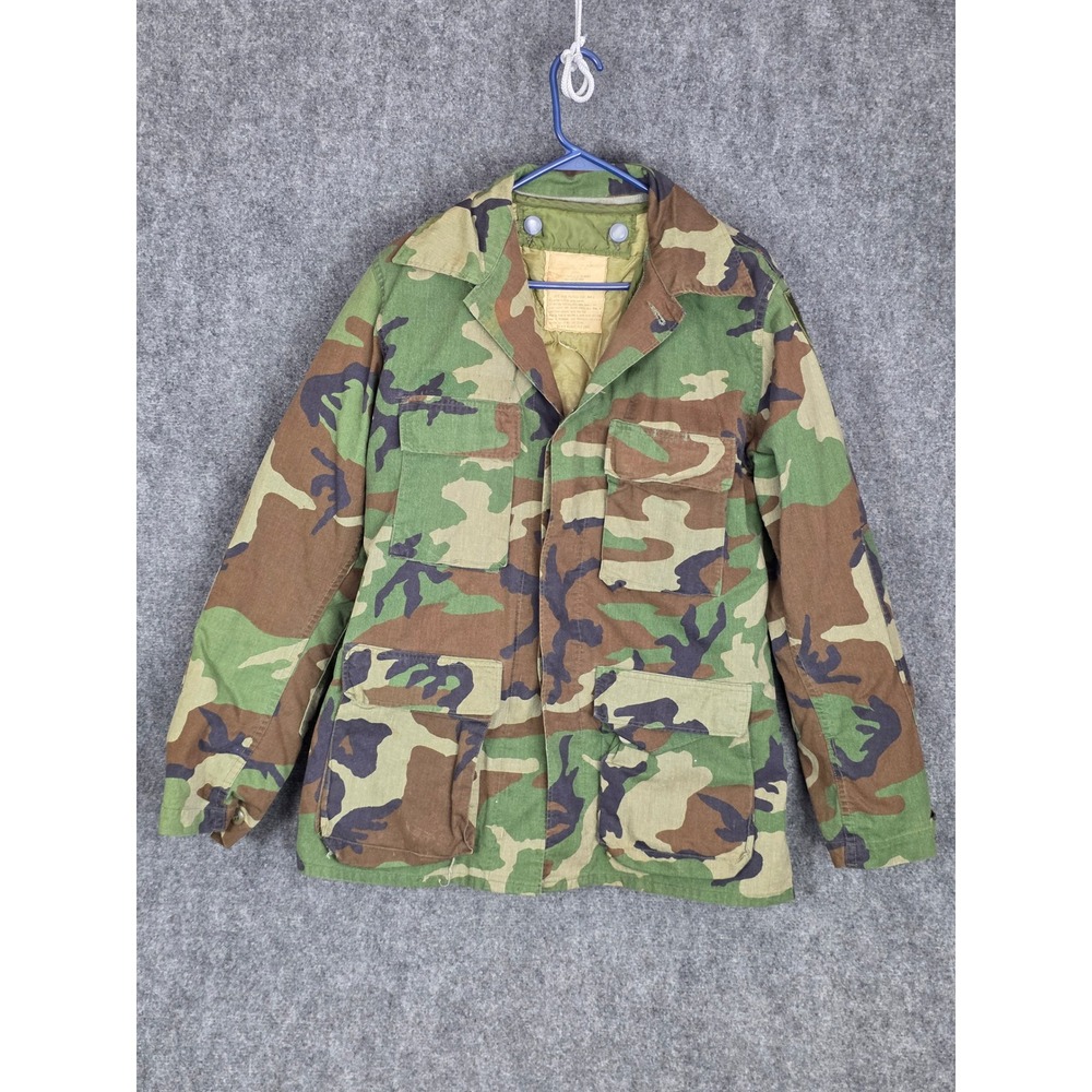 Vintage‎ US Army M65 Field Jacket Woodland Camo Cold Weather Coat Men Sz M Lined